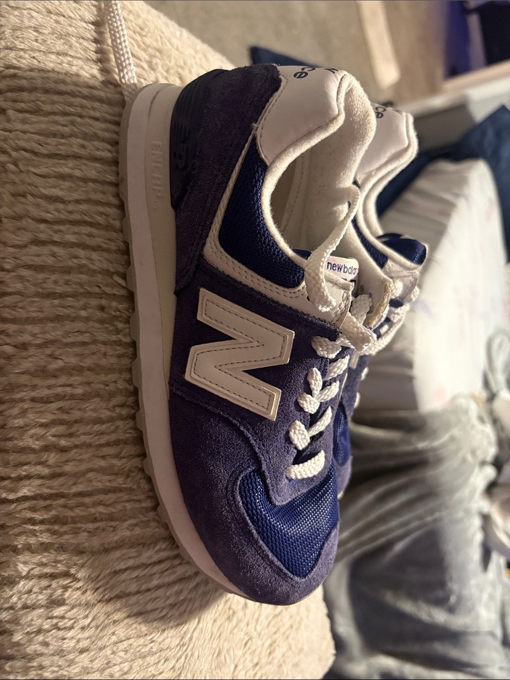 New Balance Navy & White Retro Athletic Sneaker